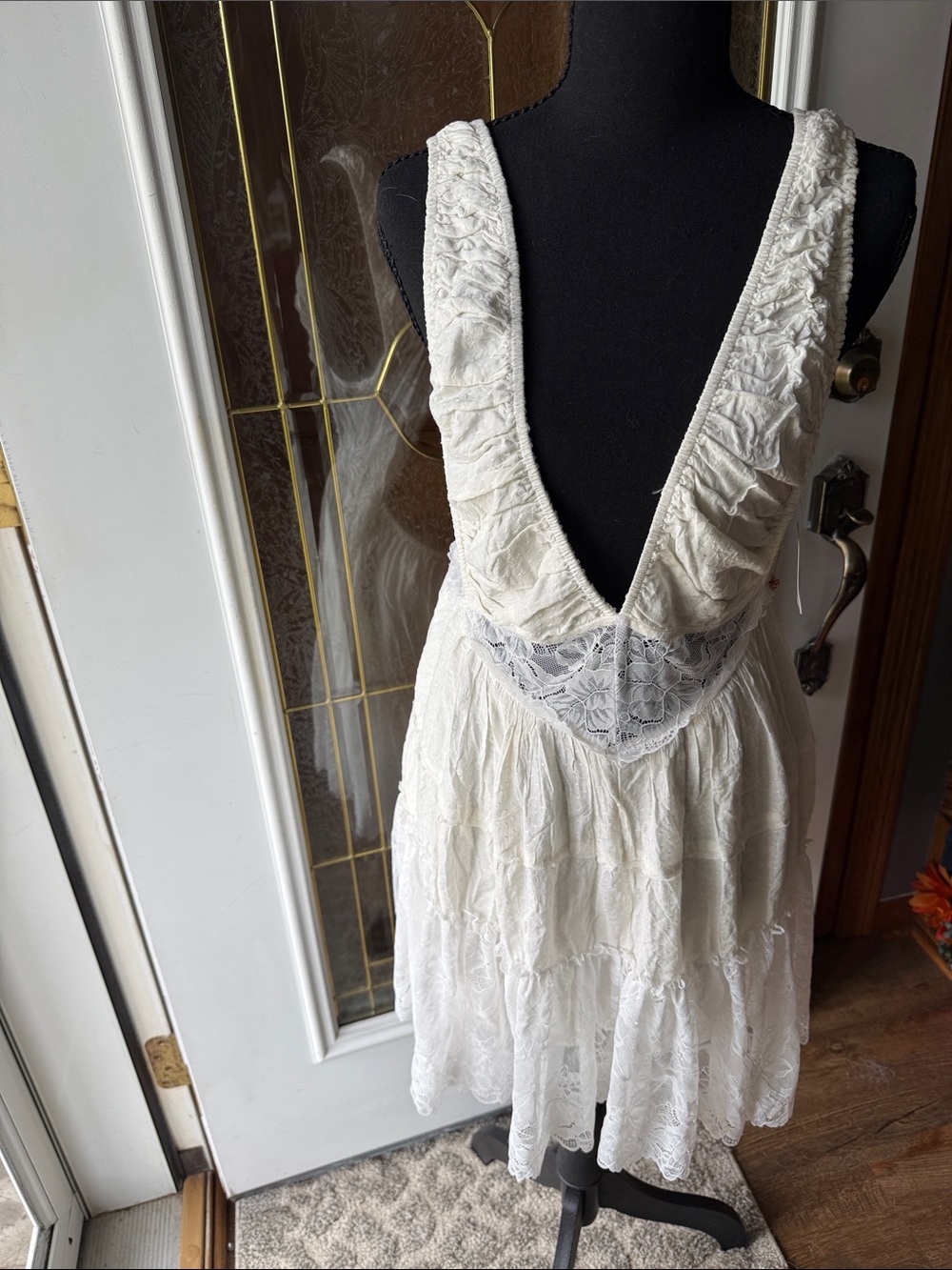 Free People White Lace Tiered DRESS/SKORT